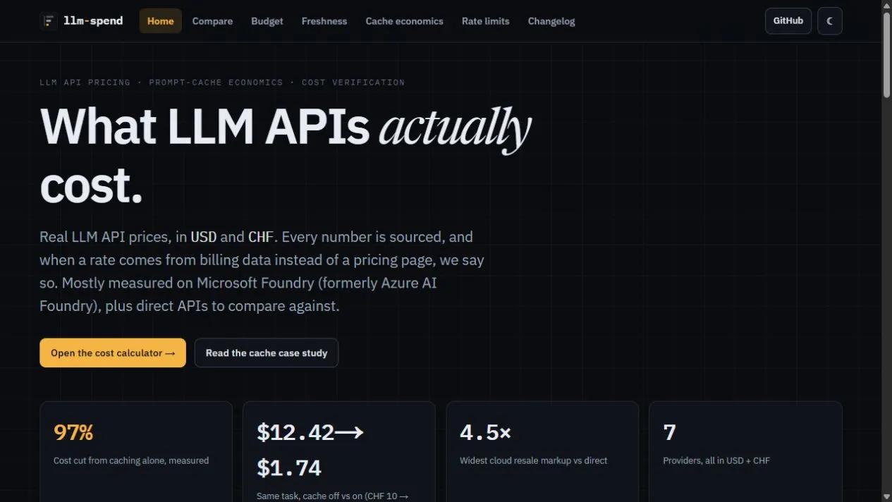 llm-spend: application screenshot