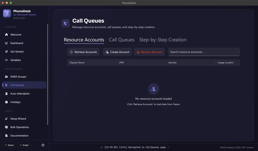 PhoneDesk call queue administration